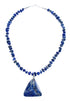 Southwest Lapis Sterling Silver Bead Necklace KX121158